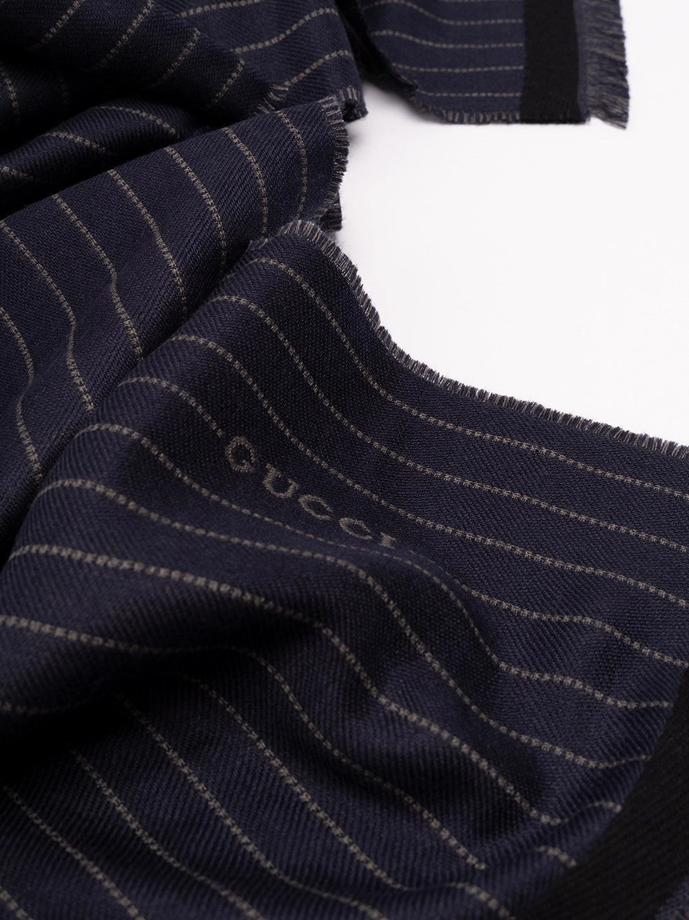 Gucci Men Gucci Pinstripe Wool Silk Scarf GUCCI