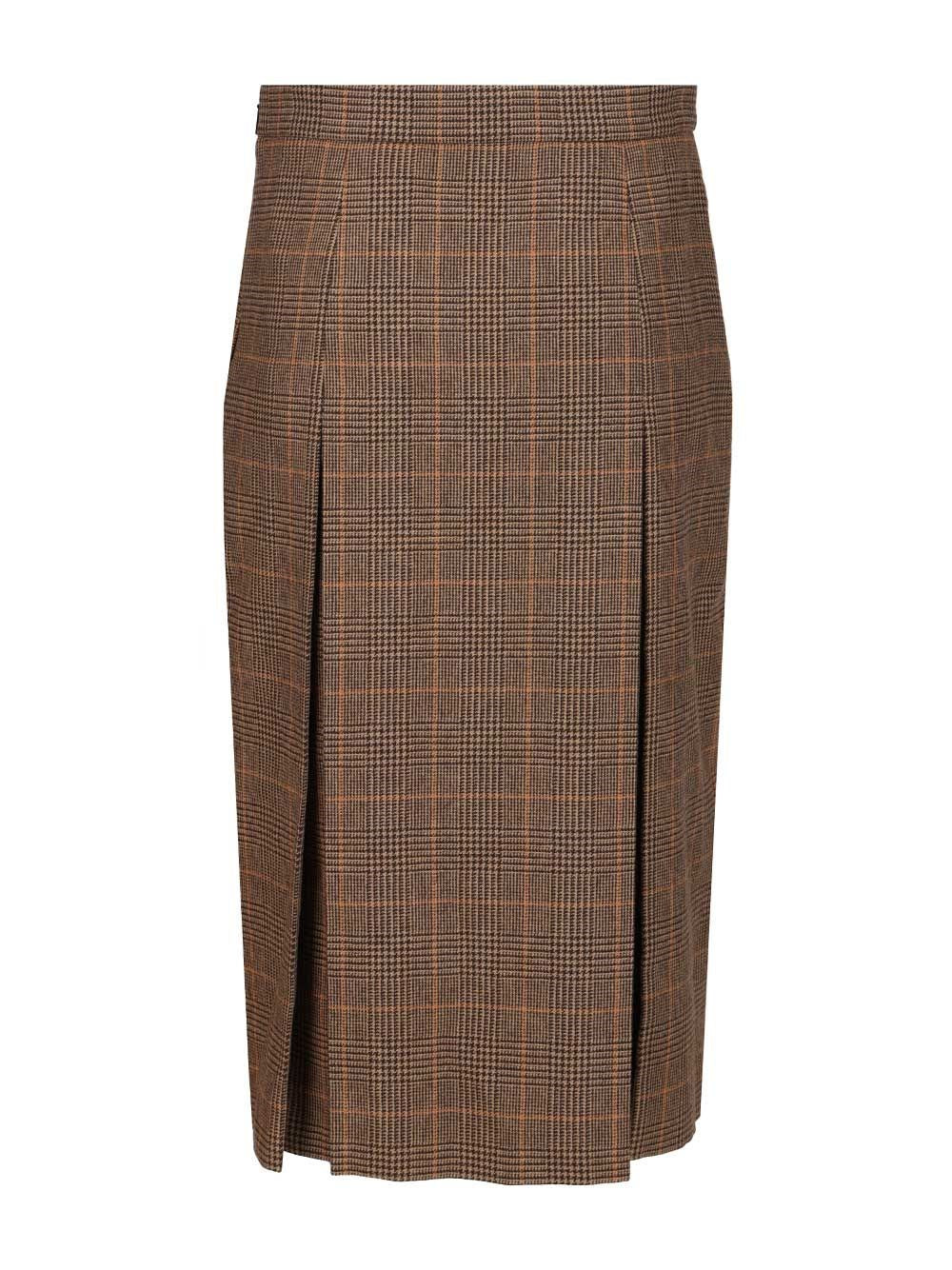 Saint Laurent Women Prince Of Wales Midi Skirt SAINT LAURENT