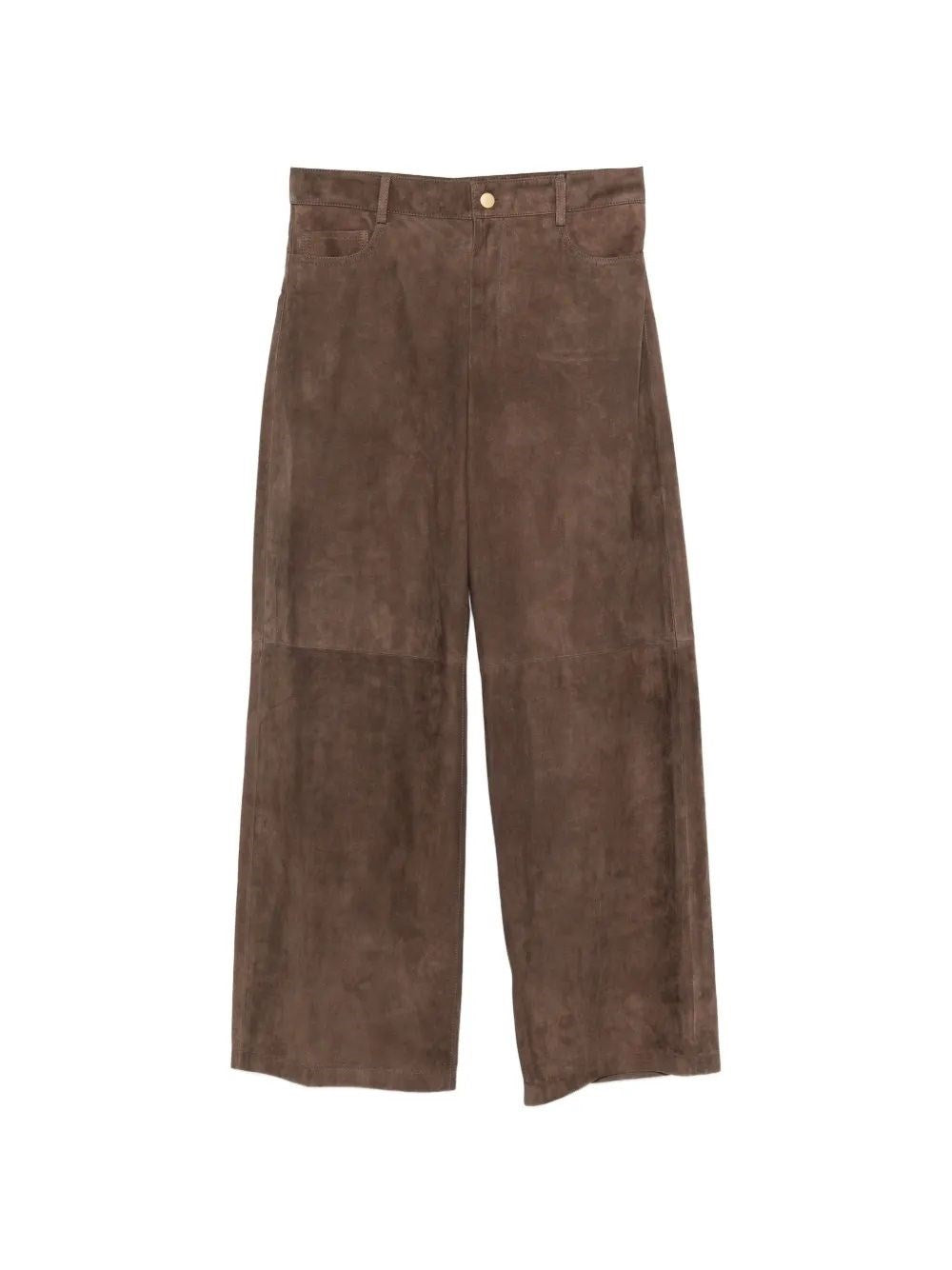'S Max Mara Women Wide-Leg Suede Trousers S MAX MARA
