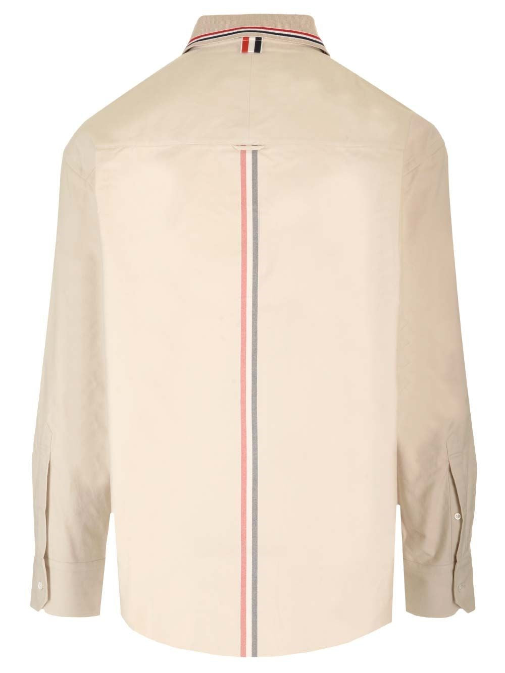 Thom Browne Men Stripe Cotton Flannel Oversized Shirt THOM BROWNE