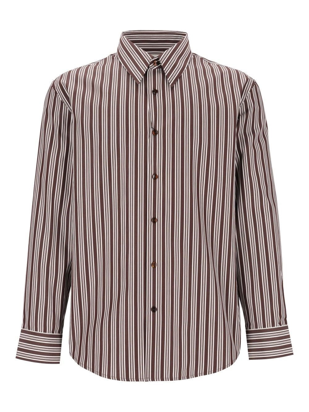 Saint Laurent Men Striped Cotton Poplin Shirt SAINT LAURENT