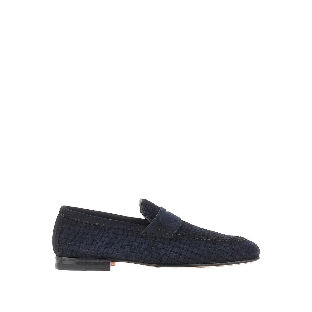 Santoni Men 'Carlo' Suede Leather Penny Loafers SANTONI