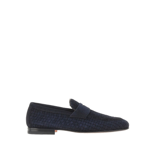 Santoni Men 'Carlo' Suede Leather Penny Loafers SANTONI