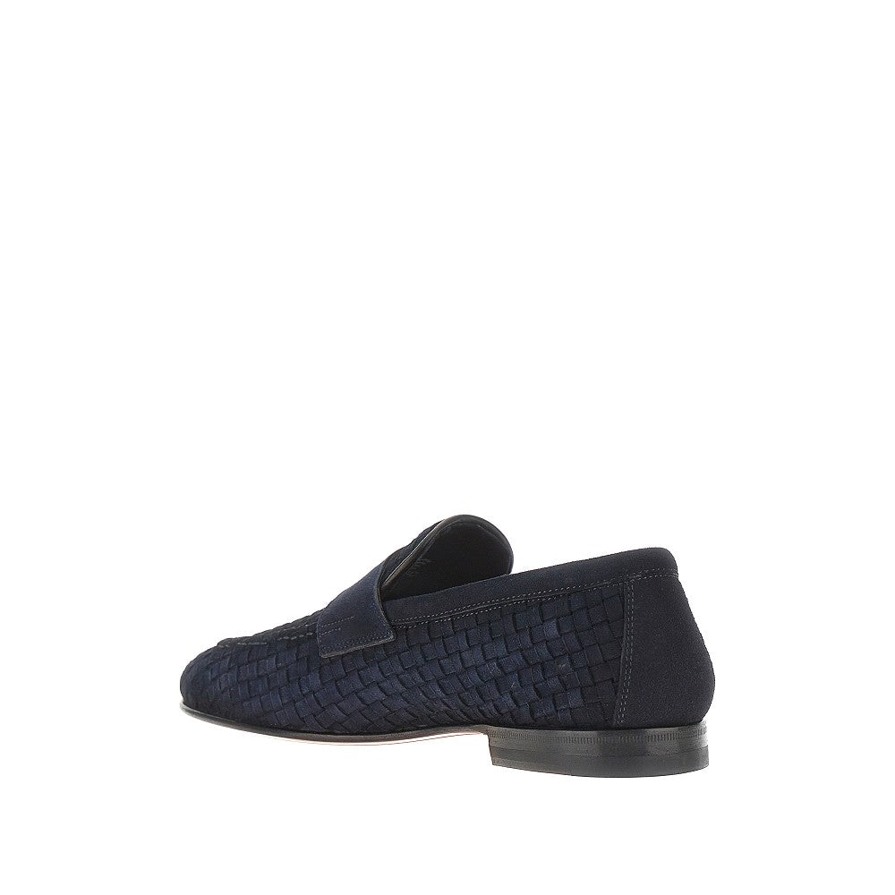Santoni Men 'Carlo' Suede Leather Penny Loafers SANTONI