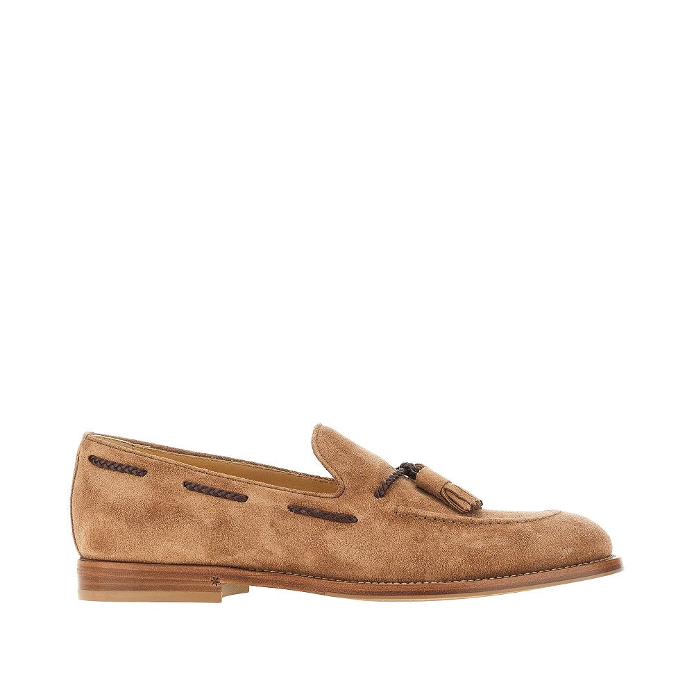 Brunello Cucinelli Men Suede Leather Loafers With Tassels BRUNELLO CUCINELLI