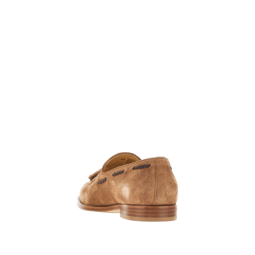 Brunello Cucinelli Men Suede Leather Loafers With Tassels BRUNELLO CUCINELLI