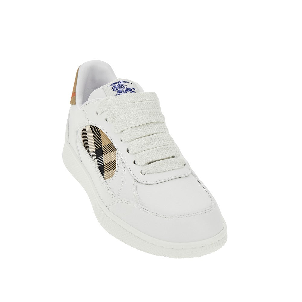 Burberry Women Leather And Check Fabric 'Terrace' Sneakers BURBERRY