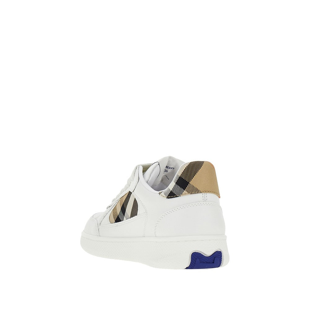 Burberry Women Leather And Check Fabric 'Terrace' Sneakers BURBERRY