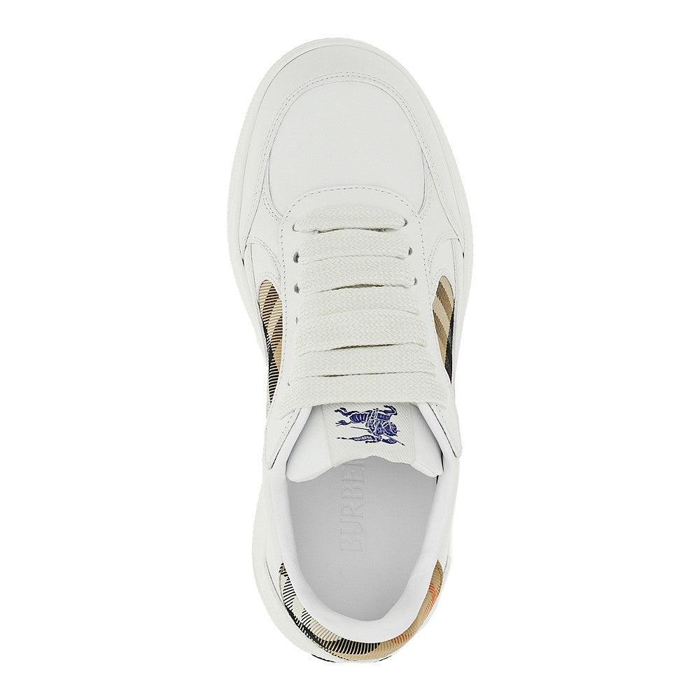 Burberry Women Leather And Check Fabric 'Terrace' Sneakers BURBERRY