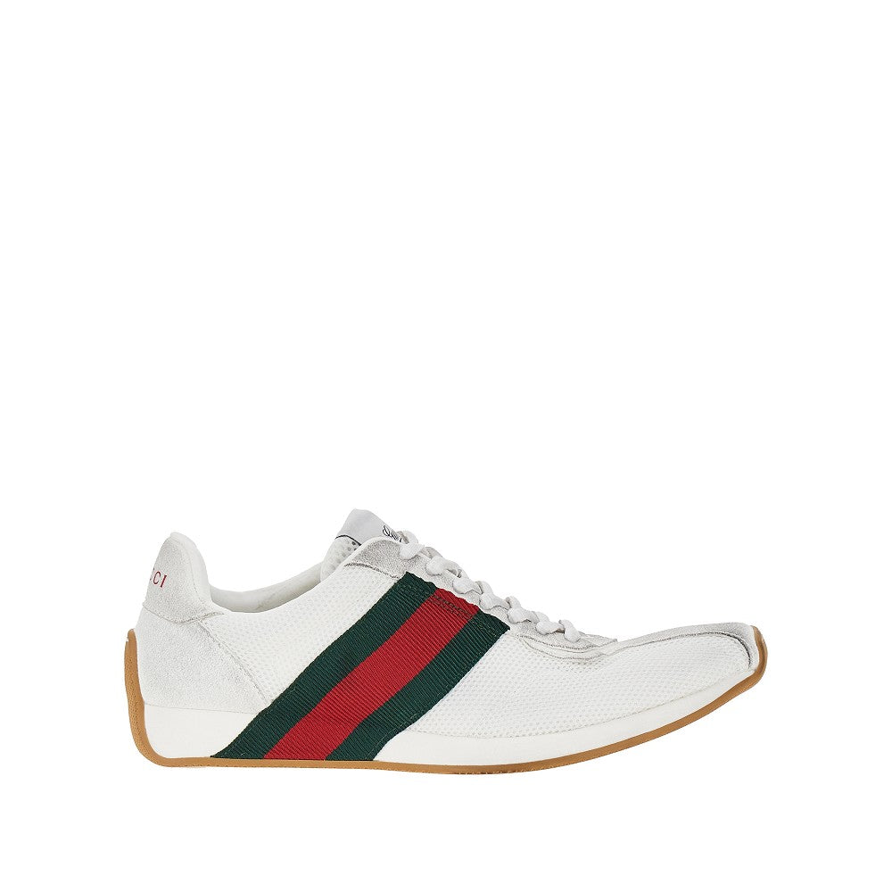 Gucci Women Suede Leather And Mesh 'Tempo' Sneakers GUCCI