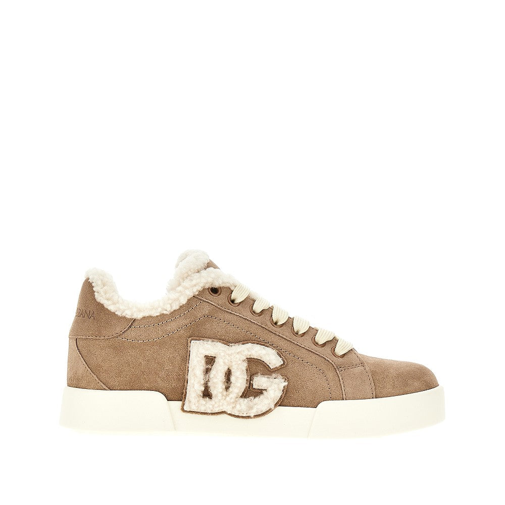 Dolce&Gabbana Women Suede And Shearling 'Portofino' Sneakers DOLCE & GABBANA