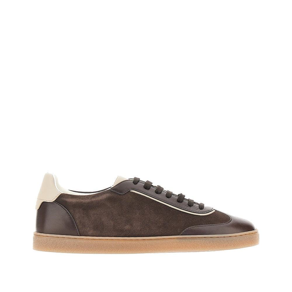 Brunello Cucinelli Men Smooth And Suede Leather Sneakers BRUNELLO CUCINELLI