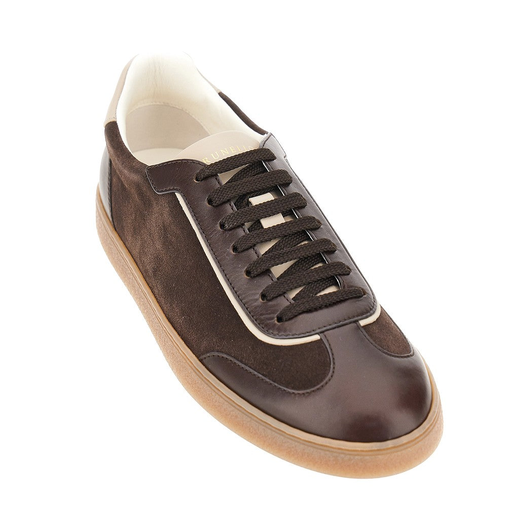 Brunello Cucinelli Men Smooth And Suede Leather Sneakers BRUNELLO CUCINELLI