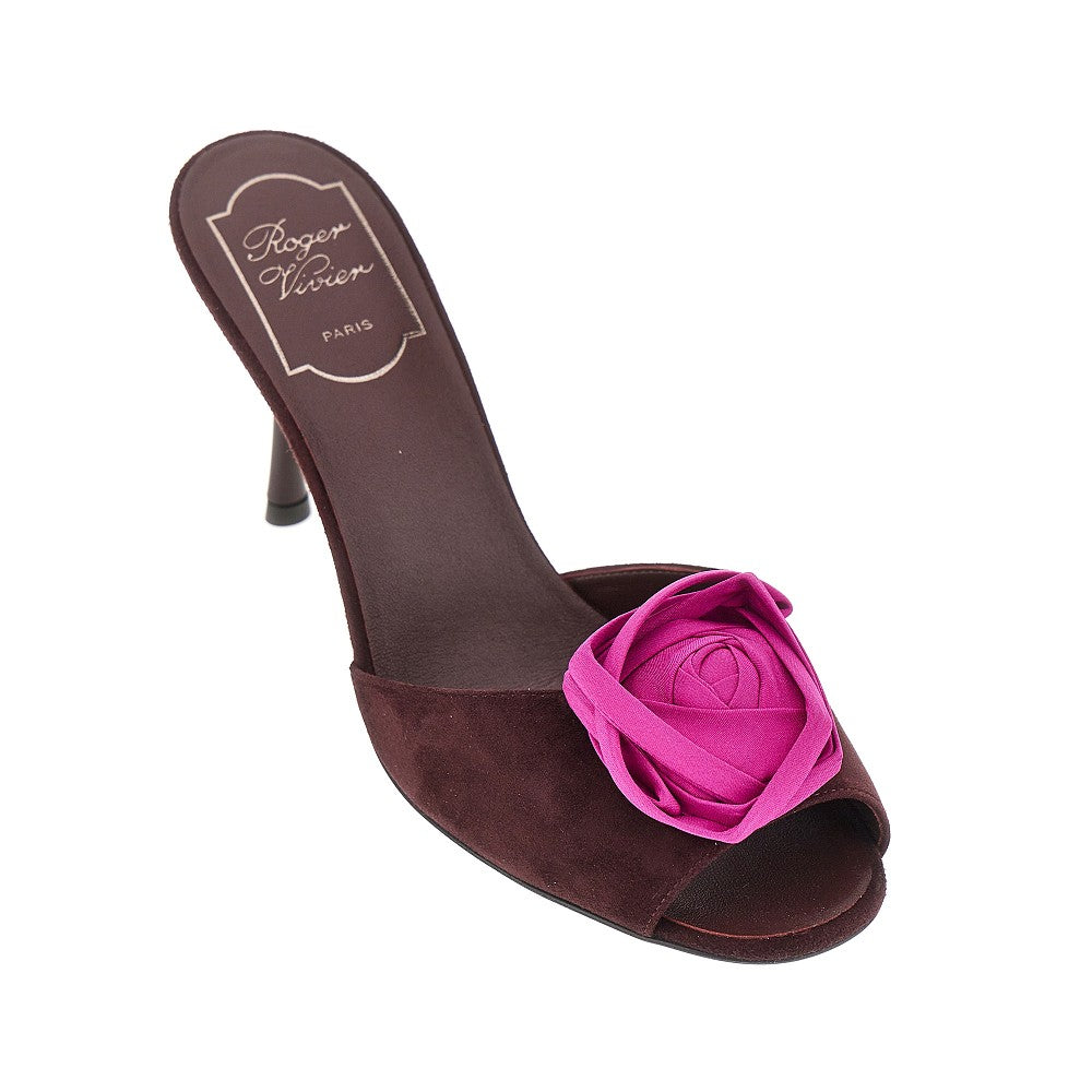 Roger Vivier Women 'Rose Vivier' Suede Leather Mules ROGER VIVIER