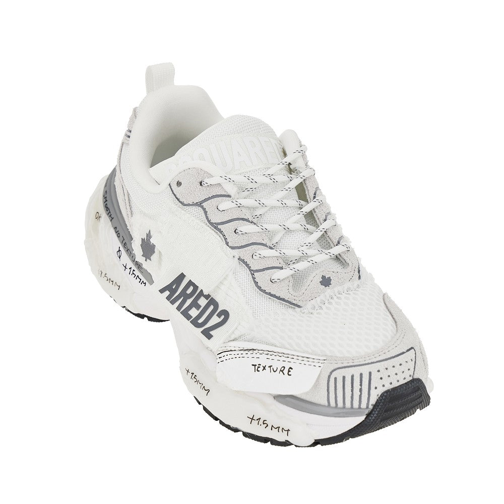 Dsquared2 Men Suede Leather And Mesh 'Faster' Sneakers DSQUARED2