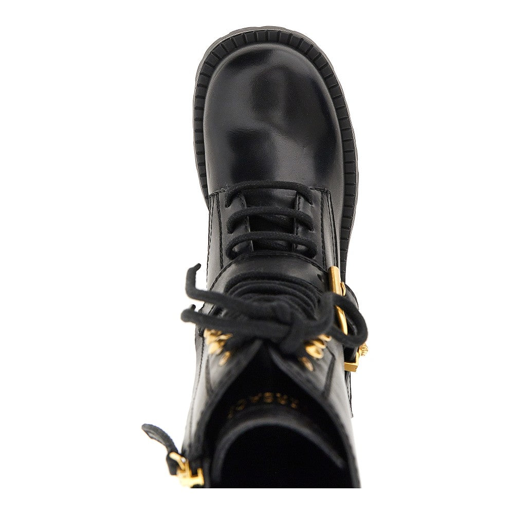 Versace Women Leather Boots With Medusa Detail VERSACE