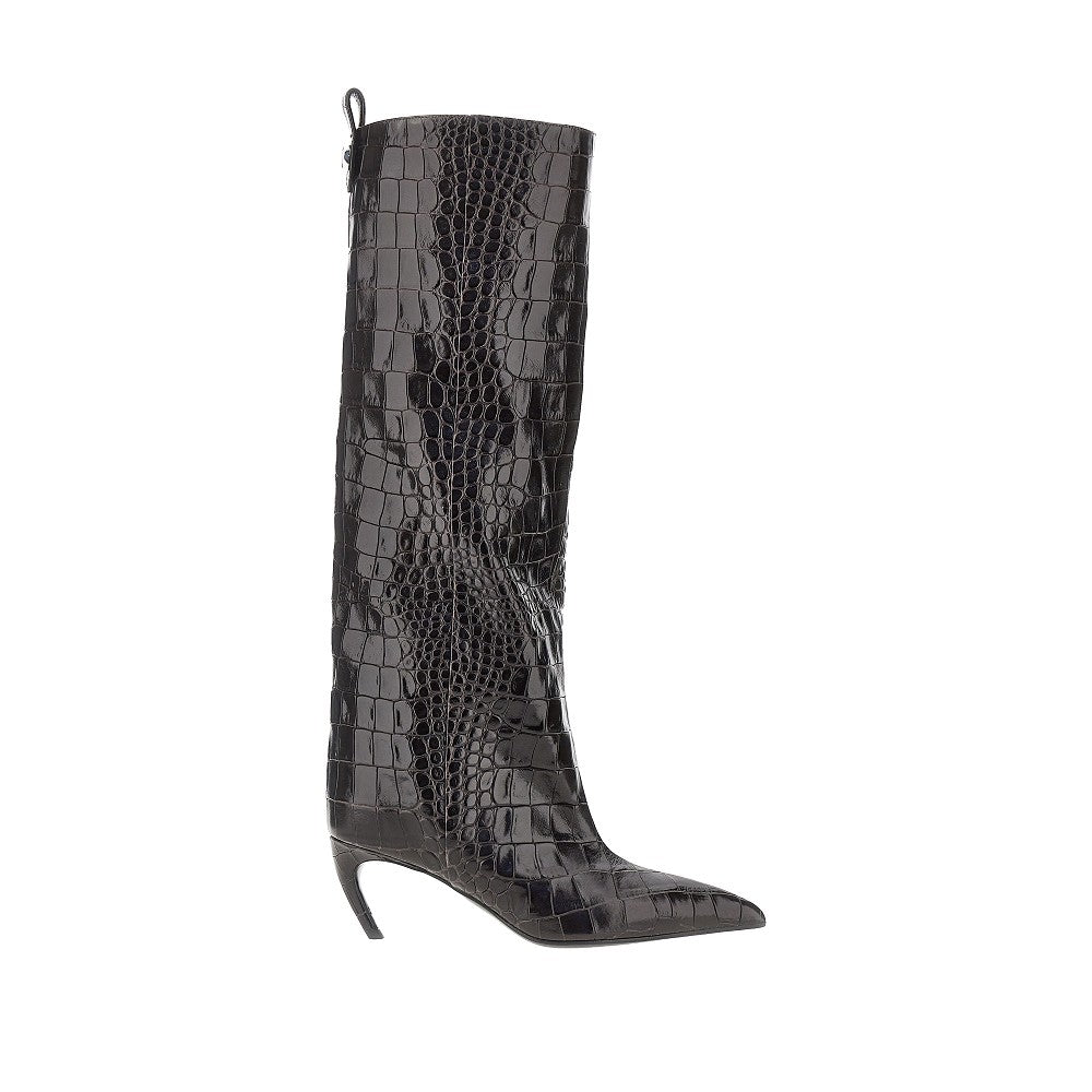 The Attico Women Croco-Embossed Leather 'Lea' Boots THE ATTICO