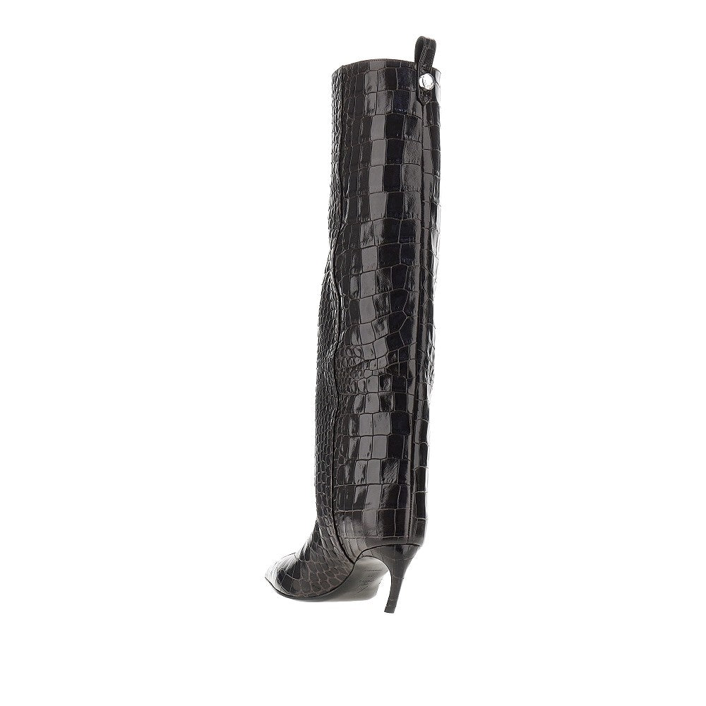 The Attico Women Croco-Embossed Leather 'Lea' Boots THE ATTICO