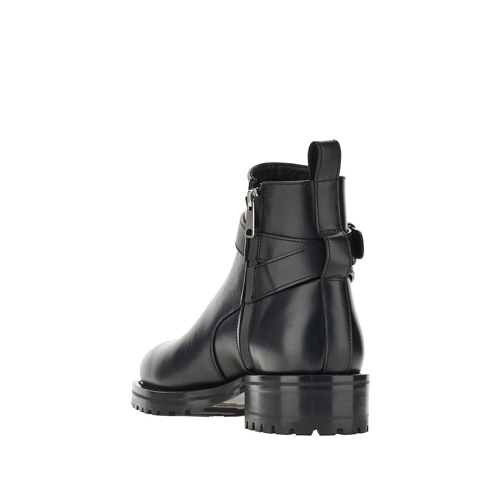 Dsquared2 Men Leather Boots With Debossed Logo DSQUARED2