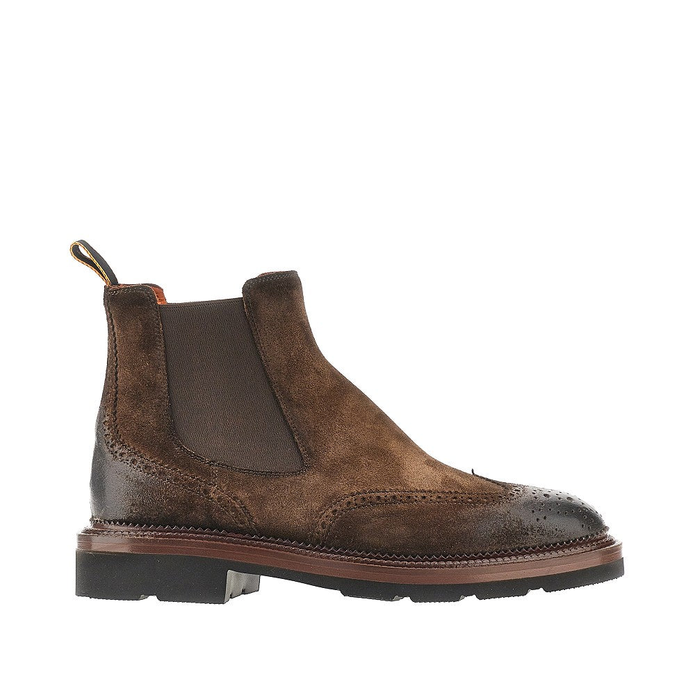 Santoni Men Suede Leather Chelsea Boots SANTONI