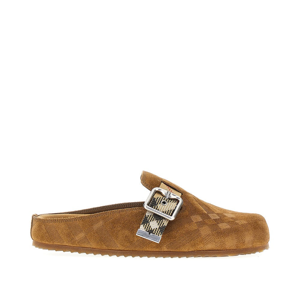 Burberry Women Check Suede Leather 'Urchin' Clogs BURBERRY