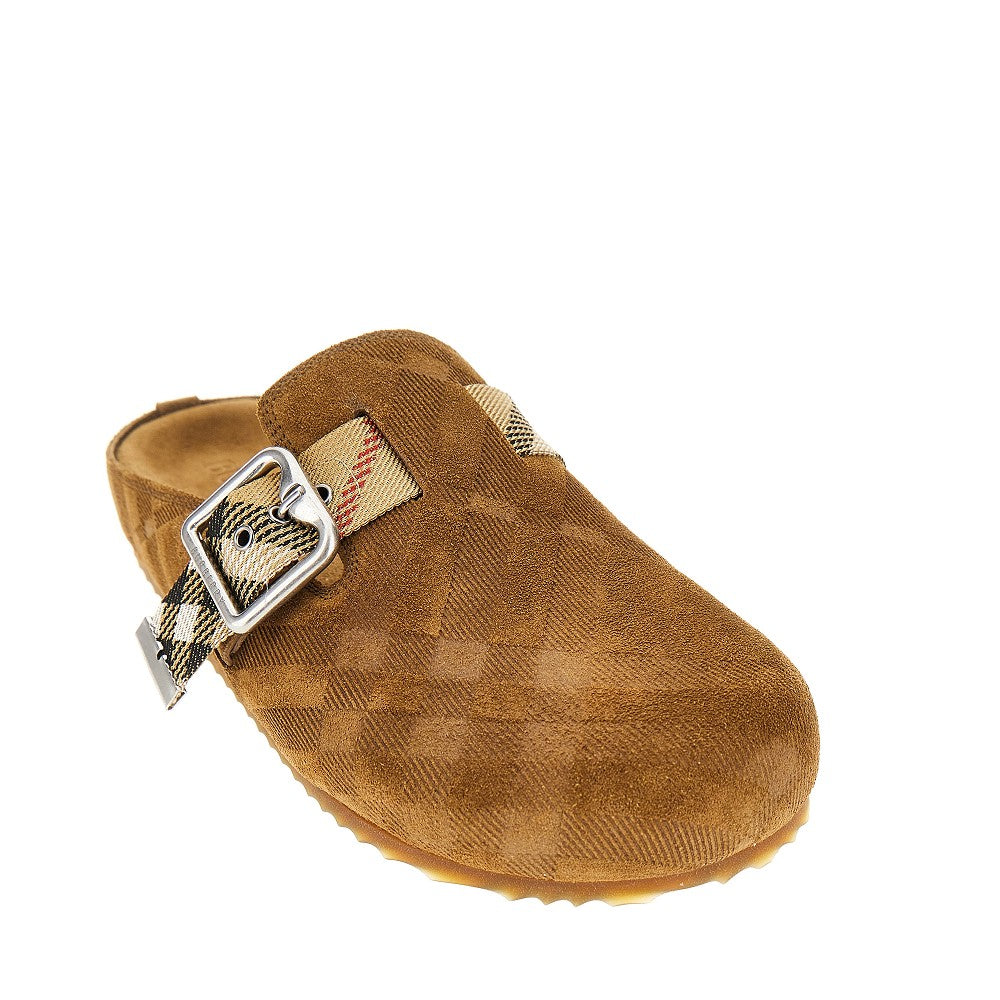 Burberry Women Check Suede Leather 'Urchin' Clogs BURBERRY