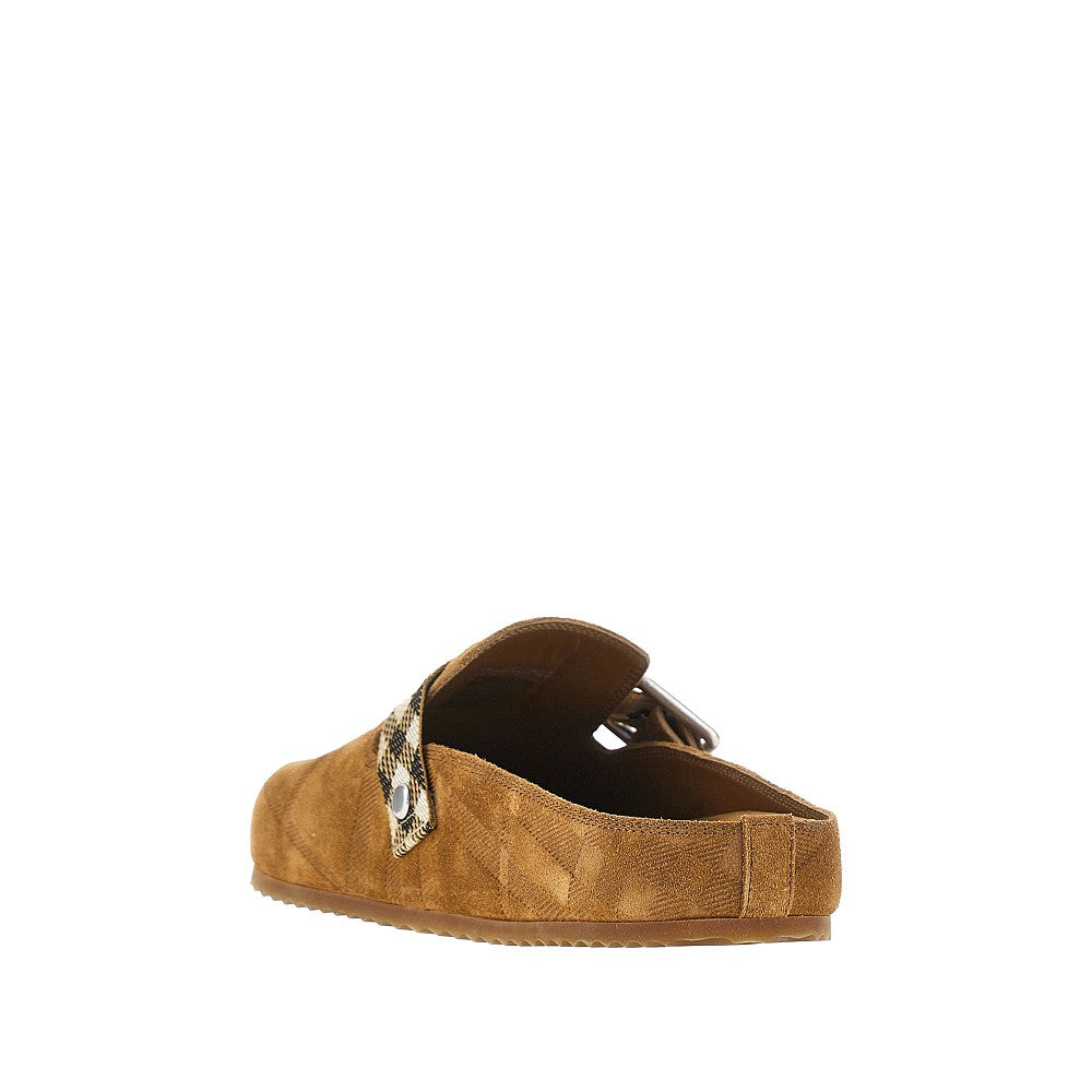 Burberry Women Check Suede Leather 'Urchin' Clogs BURBERRY