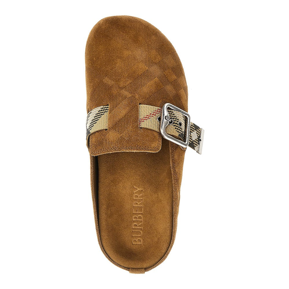 Burberry Women Check Suede Leather 'Urchin' Clogs BURBERRY