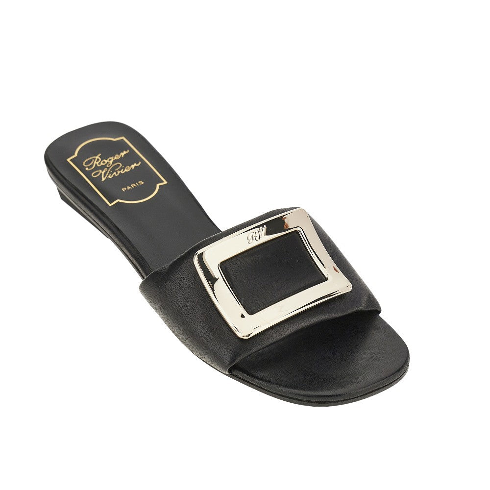 Roger Vivier Women Viv'choc Buckle Nappa Leather Slides ROGER VIVIER