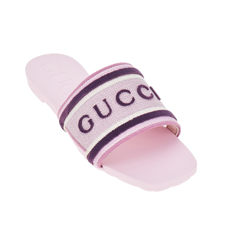 Gucci Women Fabric And Rubber Slides GUCCI