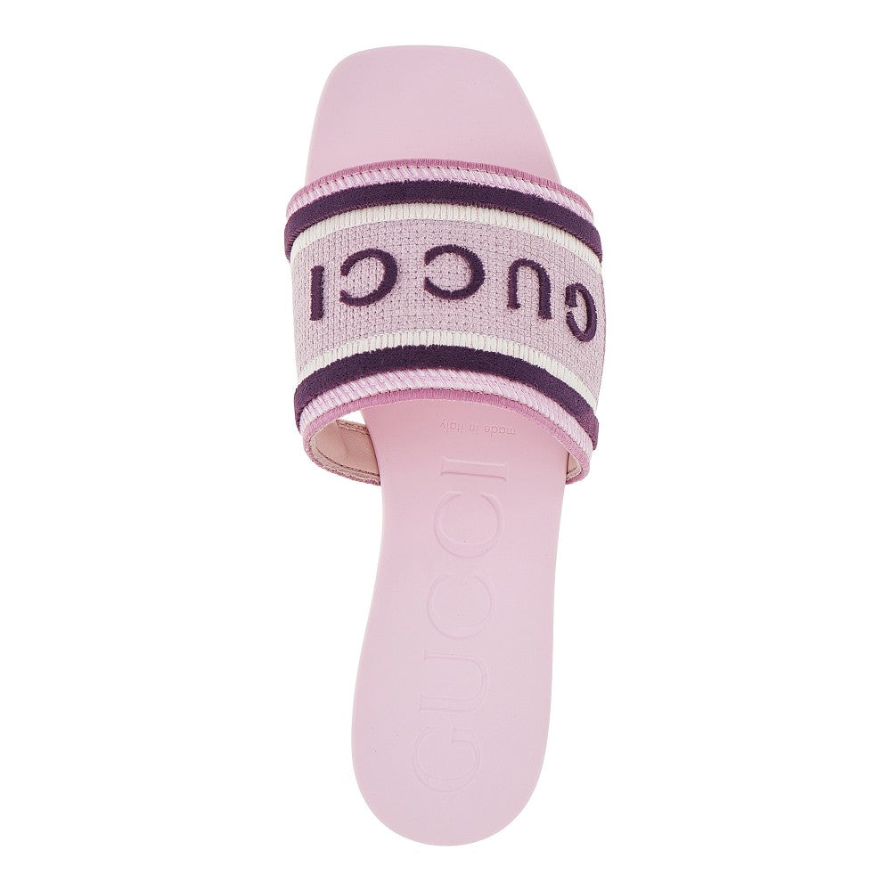 Gucci Women Fabric And Rubber Slides GUCCI