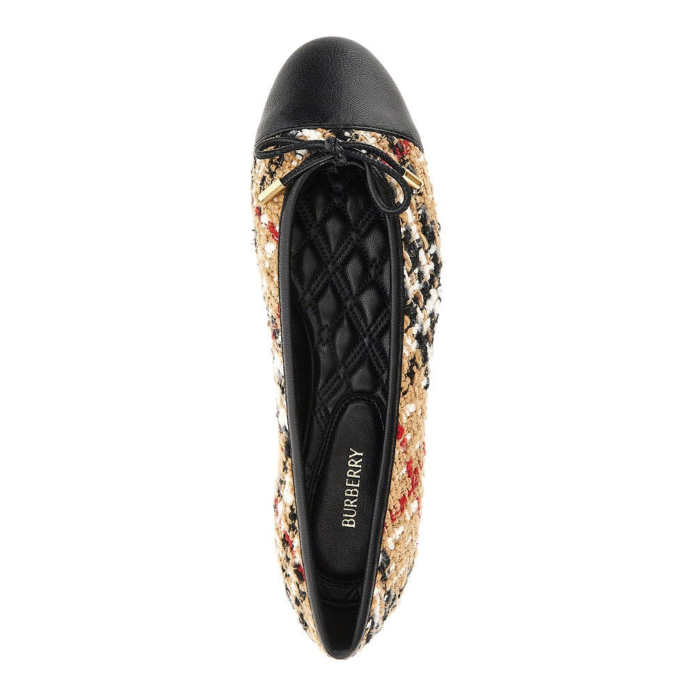 Burberry Women Check Bouclé And Leather Highgate Ballerinas BURBERRY