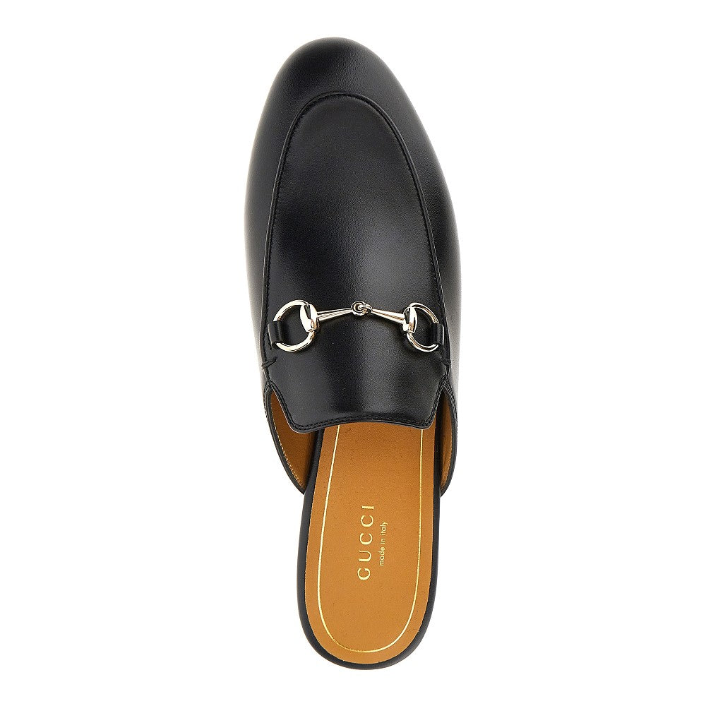 Gucci Women Leather 'Princetown' Sabot With Horsebit GUCCI