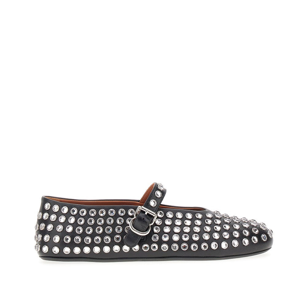 Alaia Women Strass-Embellished Leather Ballerinas ALAIA