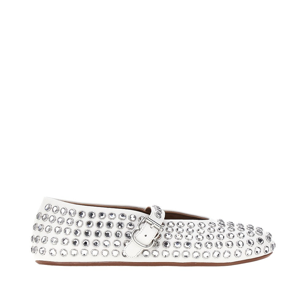 Alaia Women Strass-Embellished Leather Ballerinas ALAIA