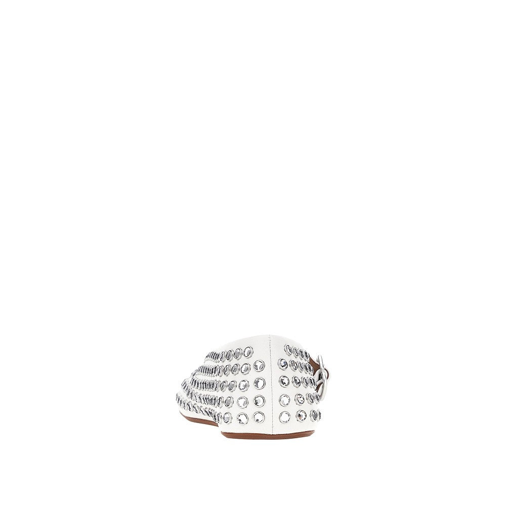 Alaia Women Strass-Embellished Leather Ballerinas ALAIA
