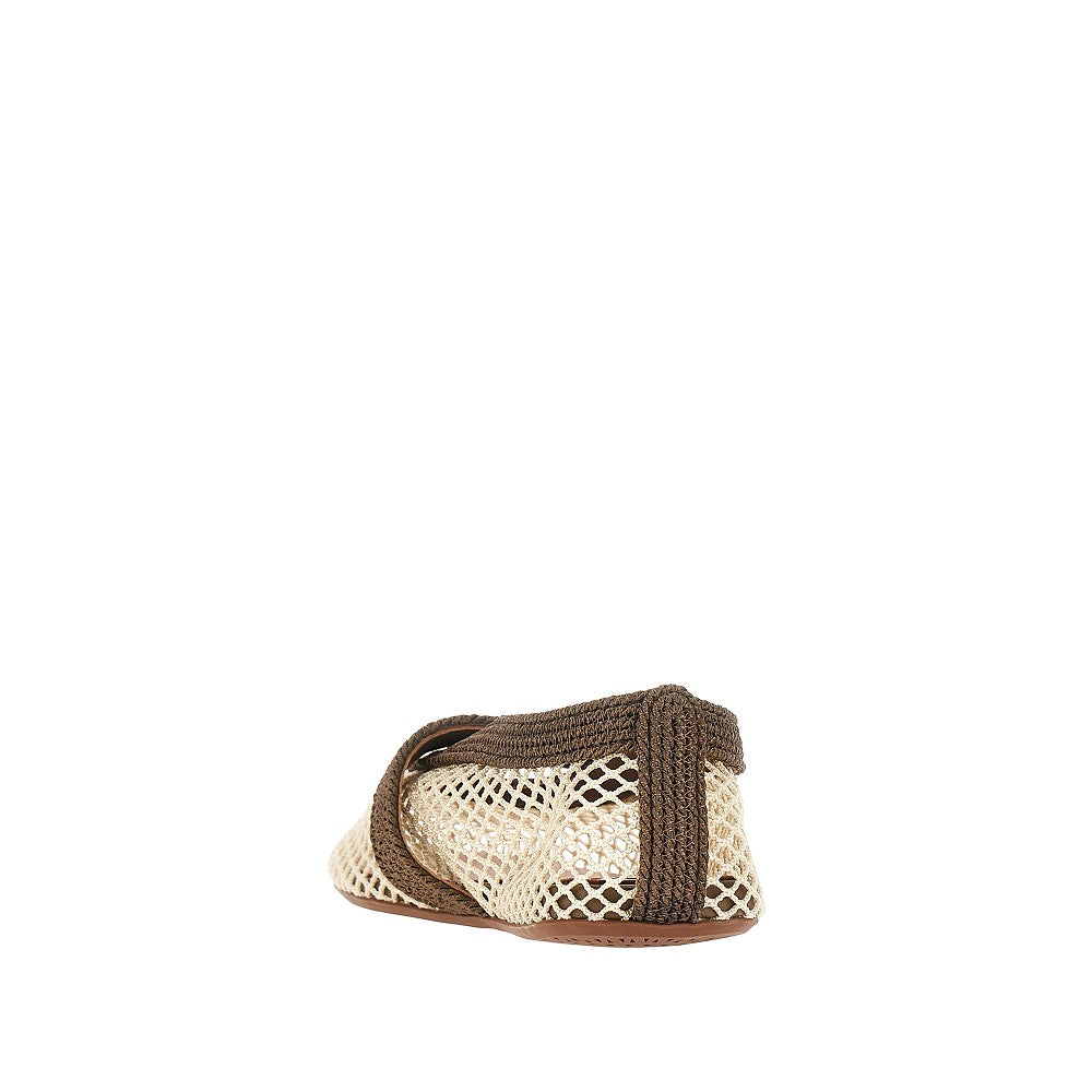 Alaia Women Satin Cord And Net Ballet Flats ALAIA