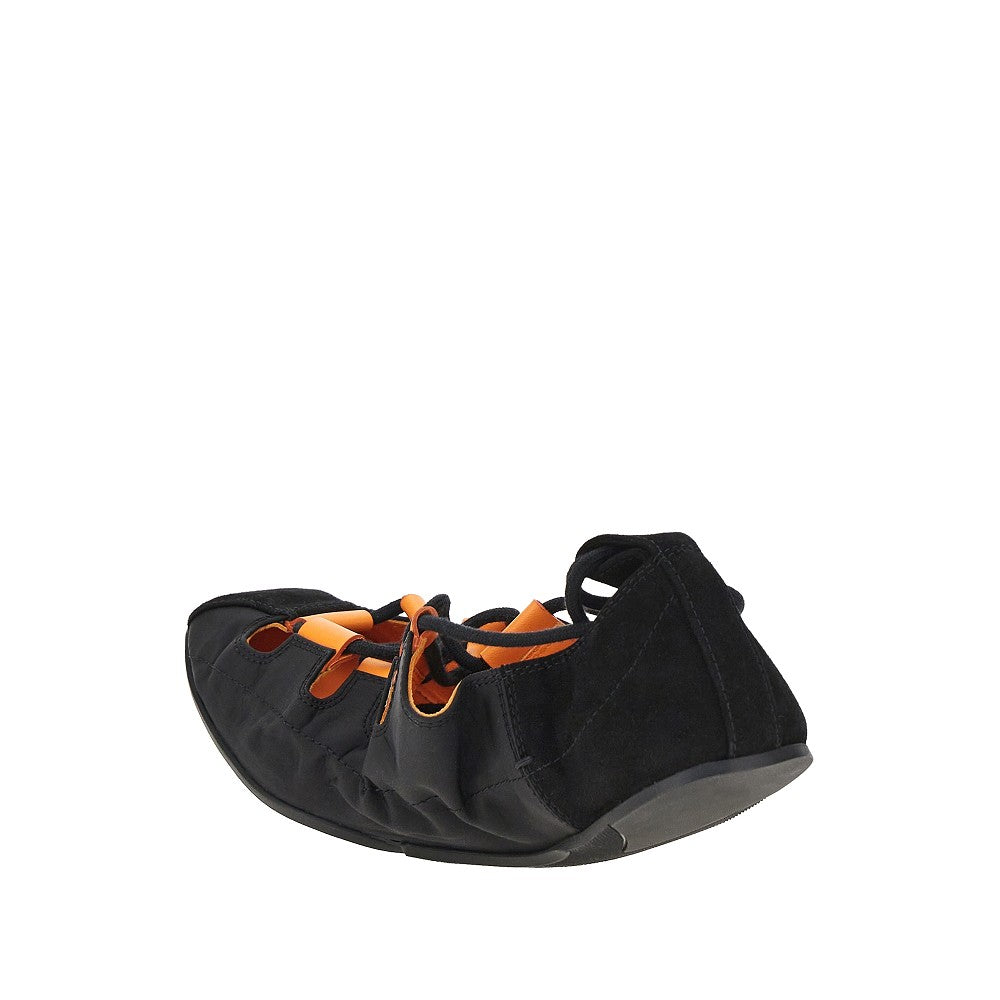 Alaia Women Nylon And Suede Leather Laced Ballerinas ALAIA