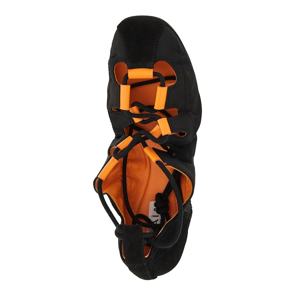 Alaia Women Nylon And Suede Leather Laced Ballerinas ALAIA