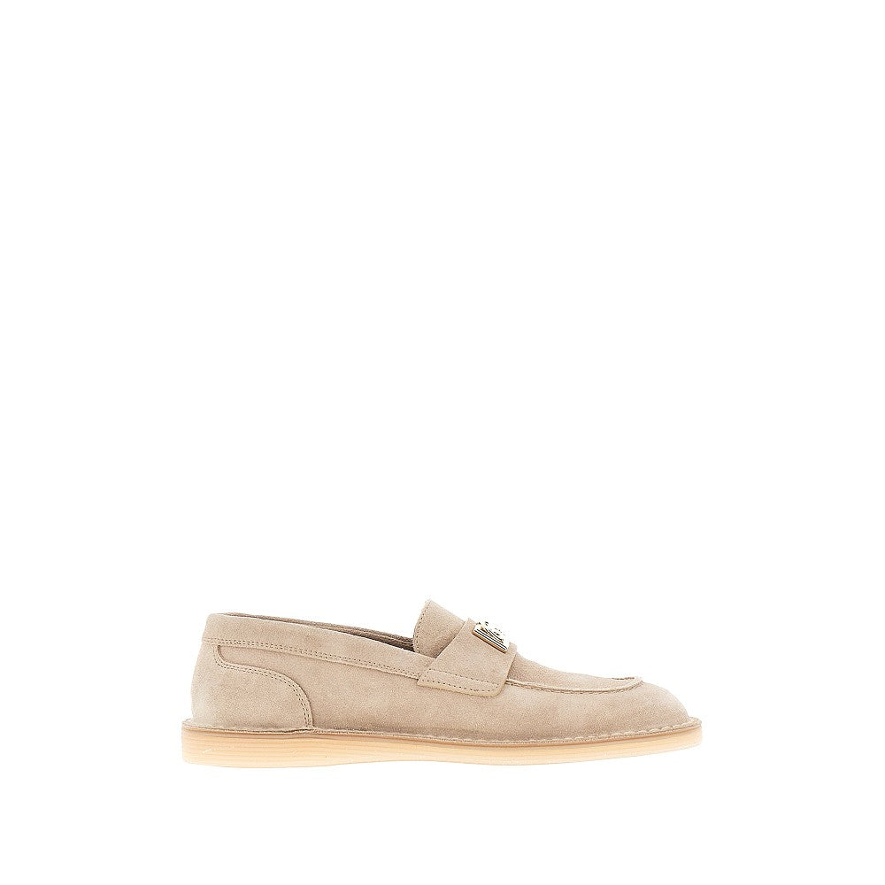 Dolce&Gabbana Women Suede Leather Loafers With Dg Logo DOLCE & GABBANA