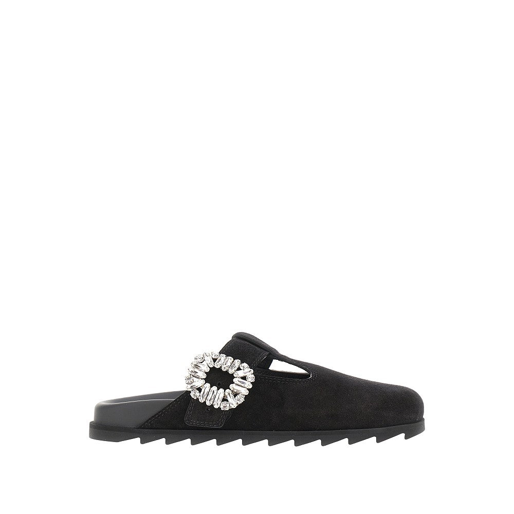 Roger Vivier Women 'Slidy Viv'' Suede Leather Mules ROGER VIVIER