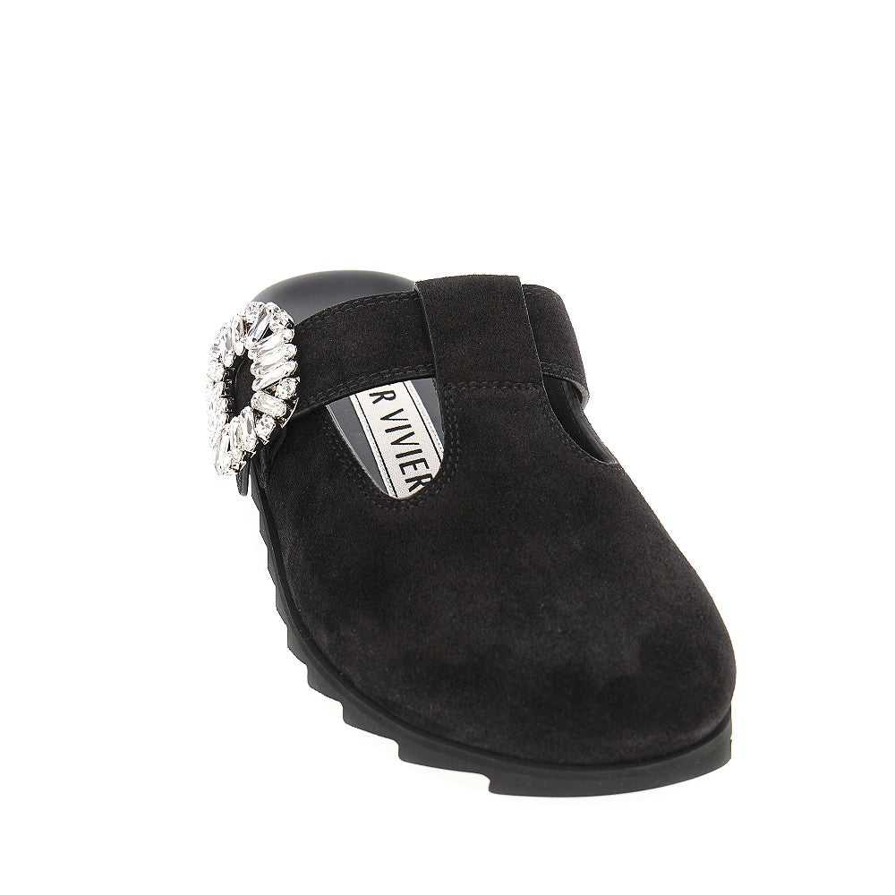 Roger Vivier Women 'Slidy Viv'' Suede Leather Mules ROGER VIVIER