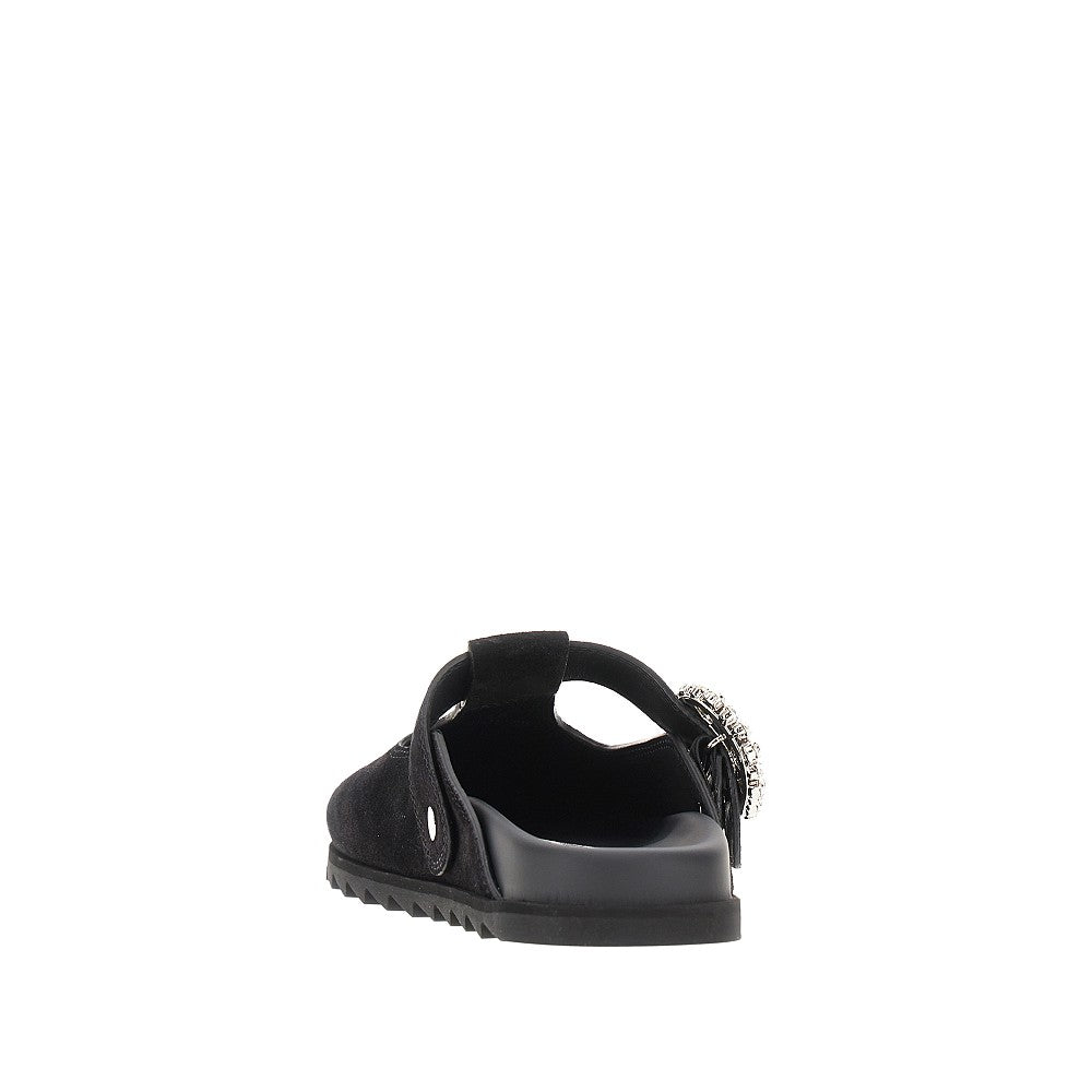 Roger Vivier Women 'Slidy Viv'' Suede Leather Mules ROGER VIVIER