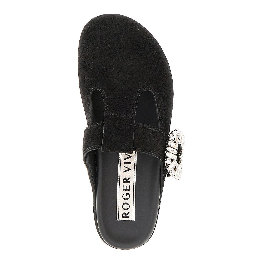 Roger Vivier Women 'Slidy Viv'' Suede Leather Mules ROGER VIVIER