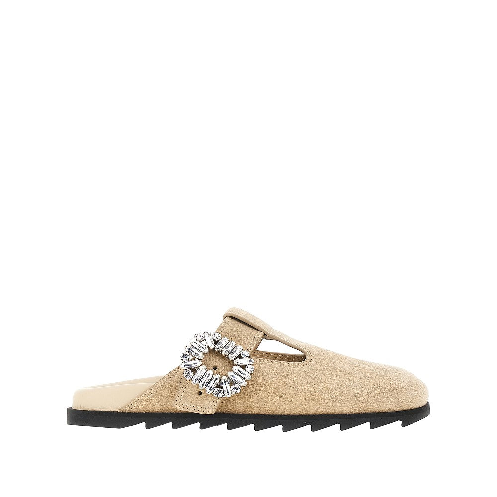 Roger Vivier Women 'Slidy Viv'' Suede Leather Mules ROGER VIVIER