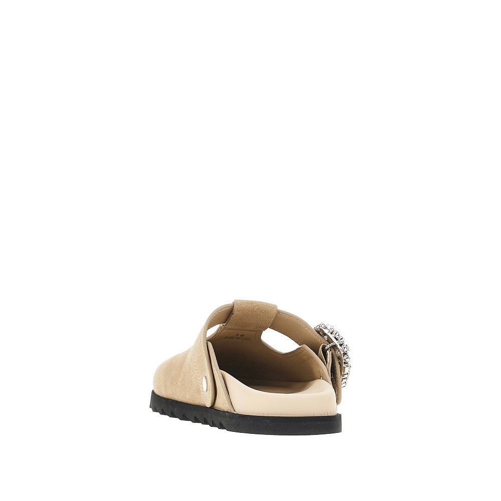 Roger Vivier Women 'Slidy Viv'' Suede Leather Mules ROGER VIVIER