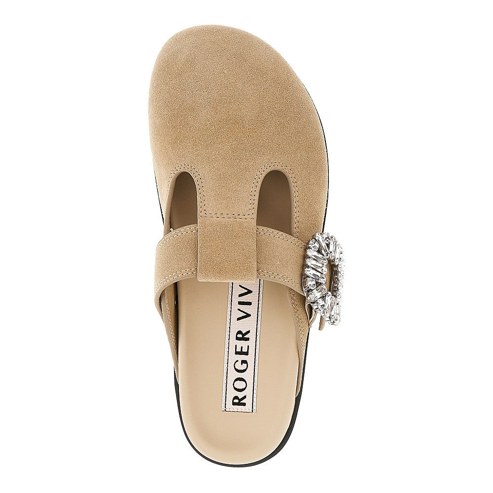 Roger Vivier Women 'Slidy Viv'' Suede Leather Mules ROGER VIVIER