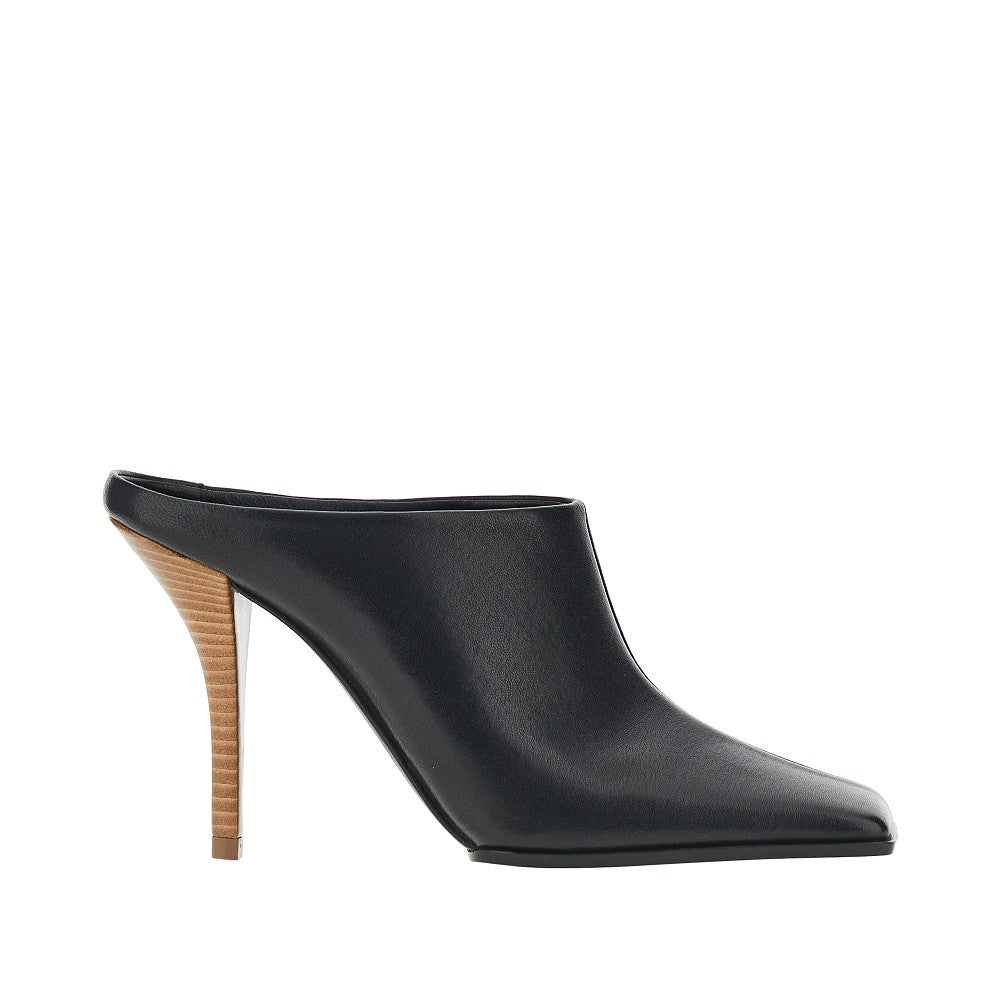 Alaia Women Squared-Toe Leather Mules ALAIA
