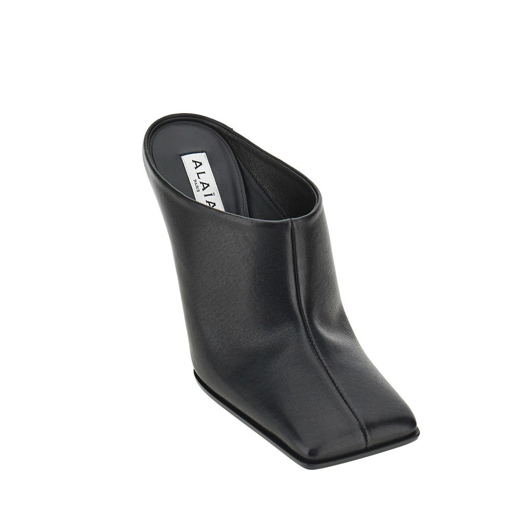 Alaia Women Squared-Toe Leather Mules ALAIA