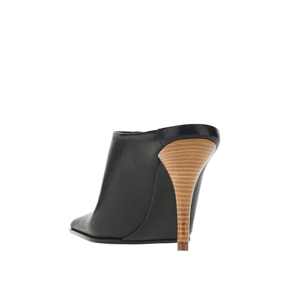 Alaia Women Squared-Toe Leather Mules ALAIA